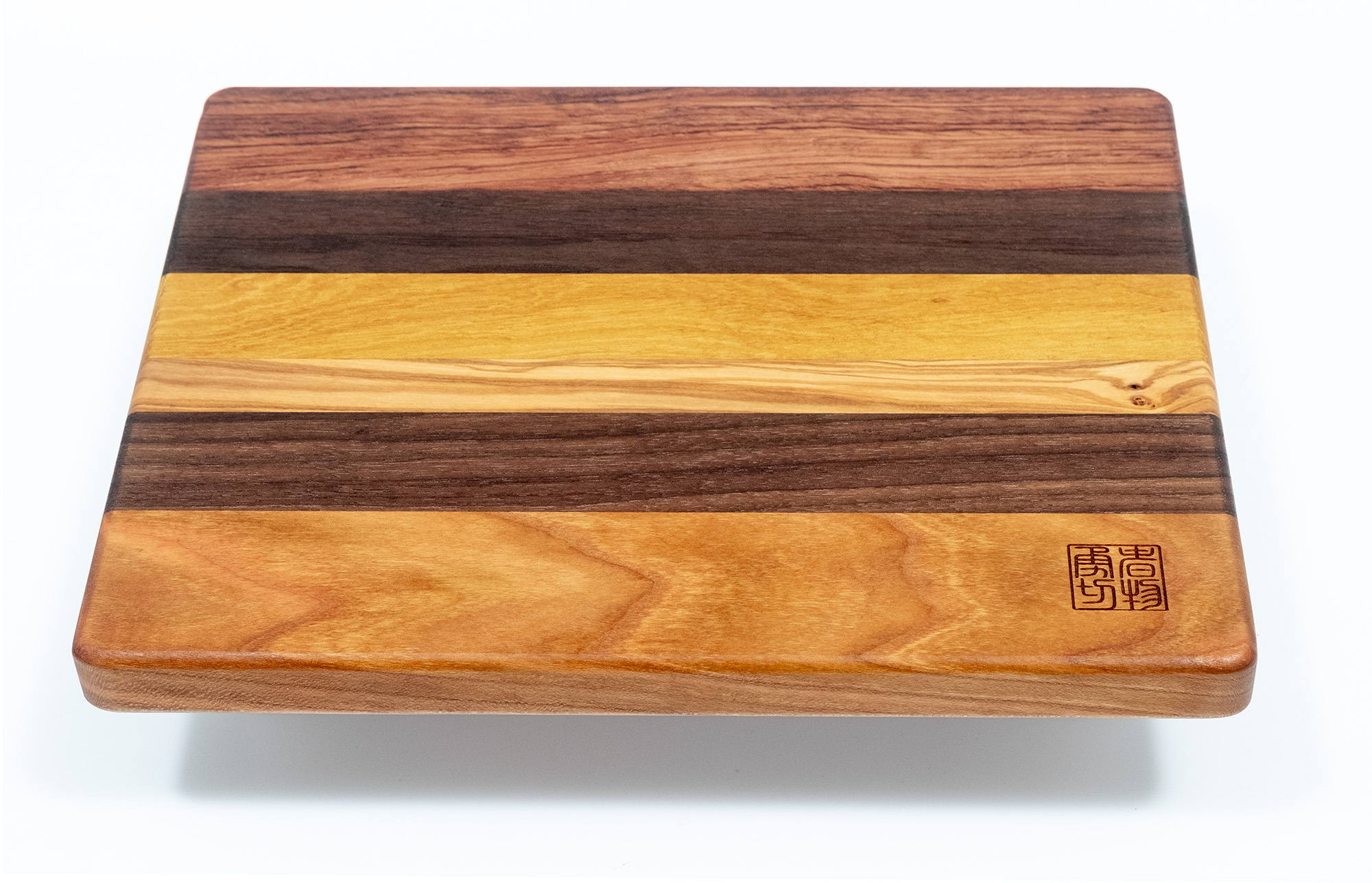 Unique cutting board (handmade), Bubinga, cherry, walnut, iroko, olive