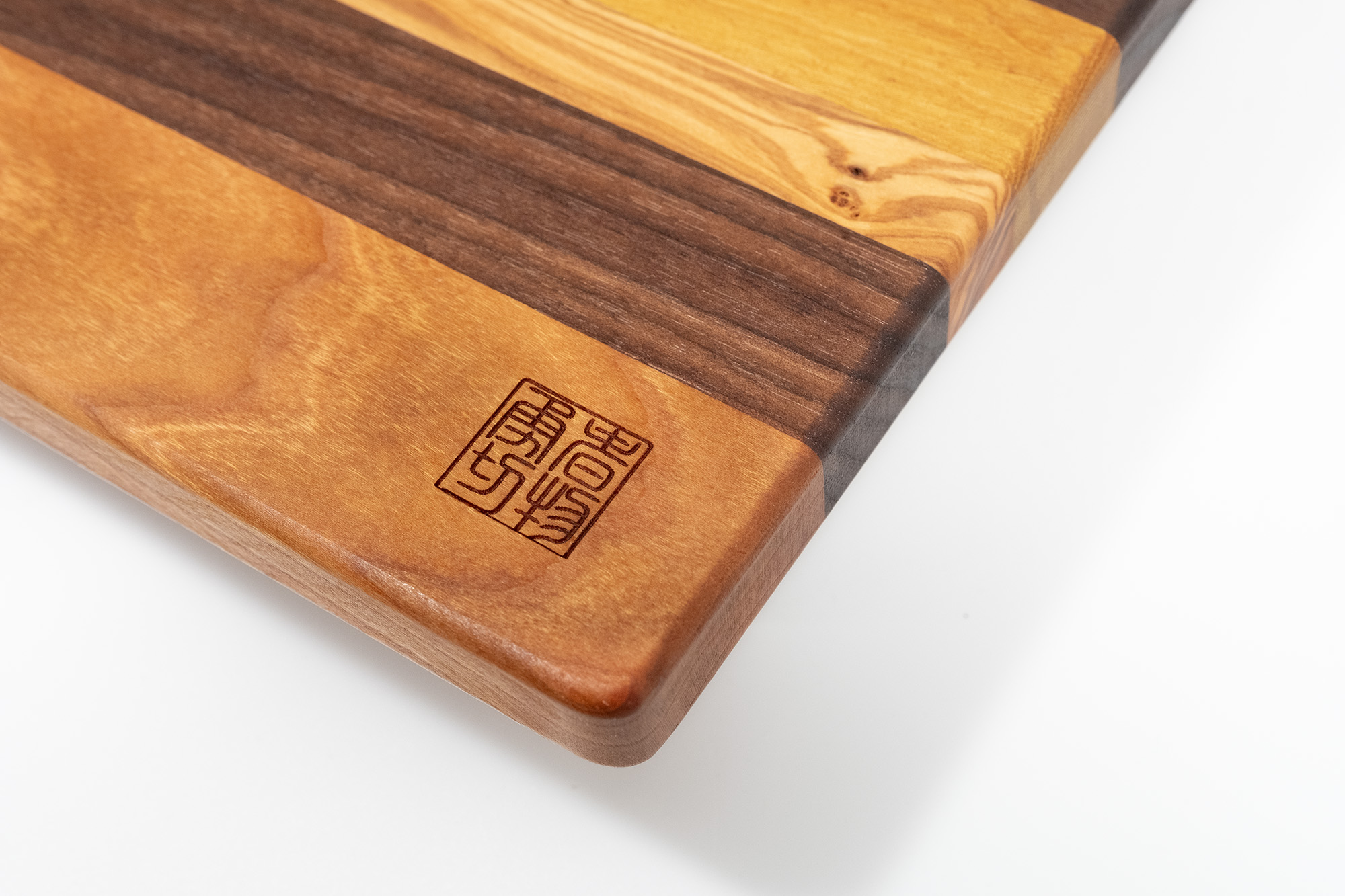 Unique cutting board (handmade), Bubinga, cherry, walnut, iroko, olive