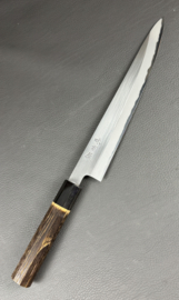 Mutsumi Hinoura Ajikataya SS Polished Sujihiki (Fish knife/sashimi knife), 240 mm - octagonal -