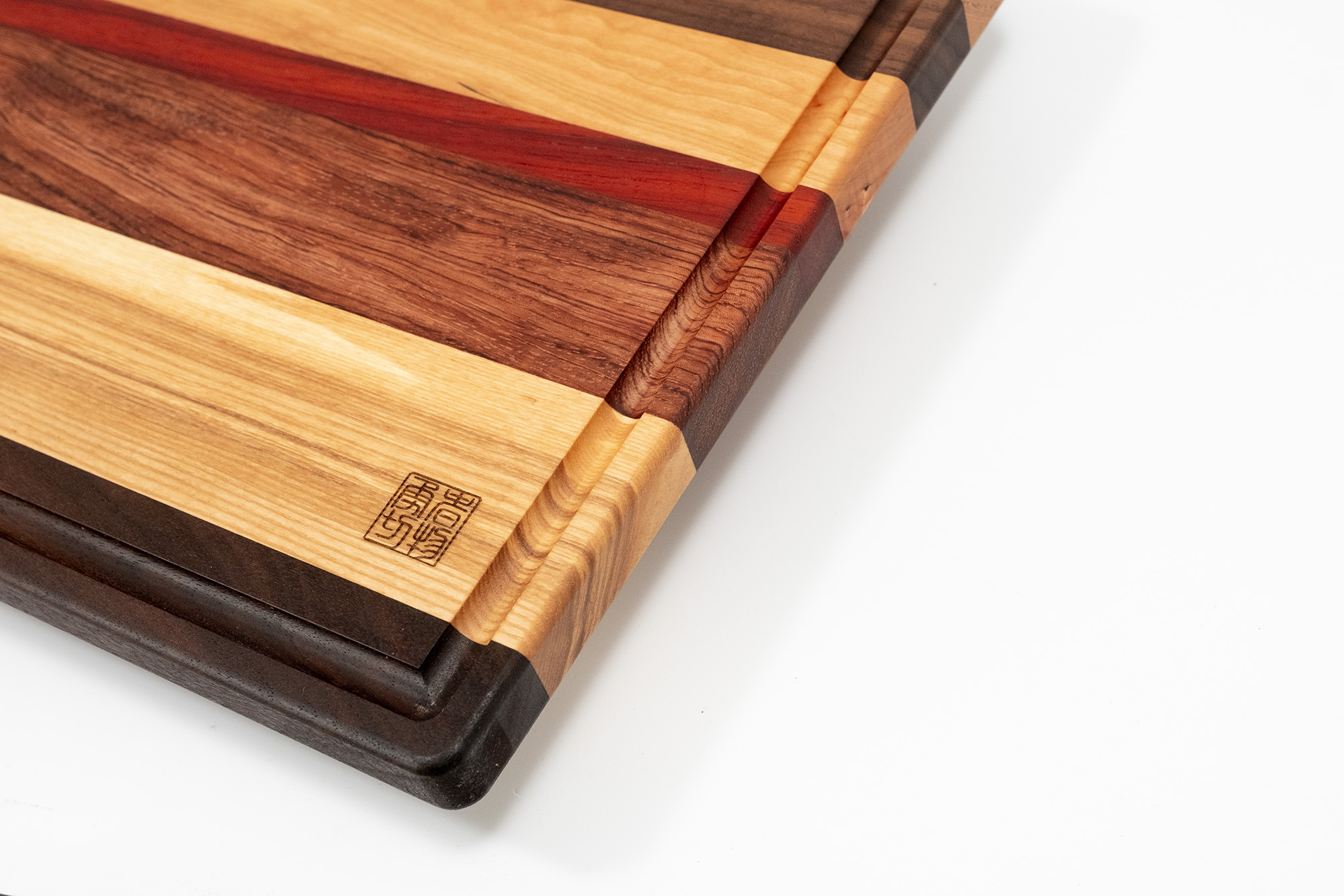 Unique cutting board (handmade), Walnut, ash, bubinga, padouk, cherry, beech, wenge