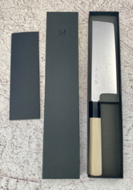 Konosuke Suminagashi VG-10 Wa-Nakiri (groentemes), 180 mm - Octagonaal Honokihout - Saya