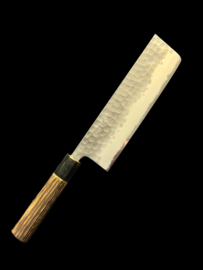 Chozaburo x Wakui Kuroichi Hammered Nakiri (vegetable knife), 180 mm