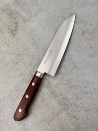 Kikuichi Elite Warikomi Gold Santoku, Mahogany pakka handle  -170 mm-