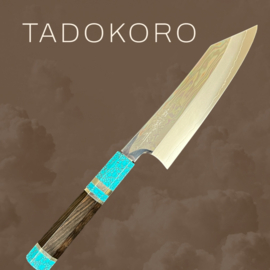 Tadokoro Kiritsuke Santoku (universeel mes), 180 mm, Mirror Polish, Minesori (Custommade)