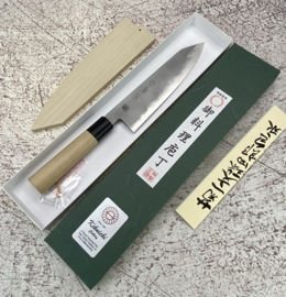 Kikuichi Kokaji White #1 Gyuto Sanmai, ovaal Magnolia heft  -210 mm- + Saya