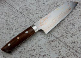 Takeshi Saji Rainbow Damascus Bunka (universeel mes), 170 mm