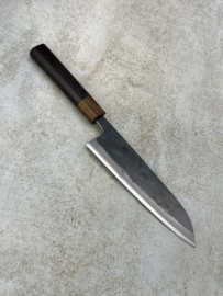 CUSTOM Kagemitsu Amefuri Kurouchi Aogami #1 santoku (universeel mes), 180 mm