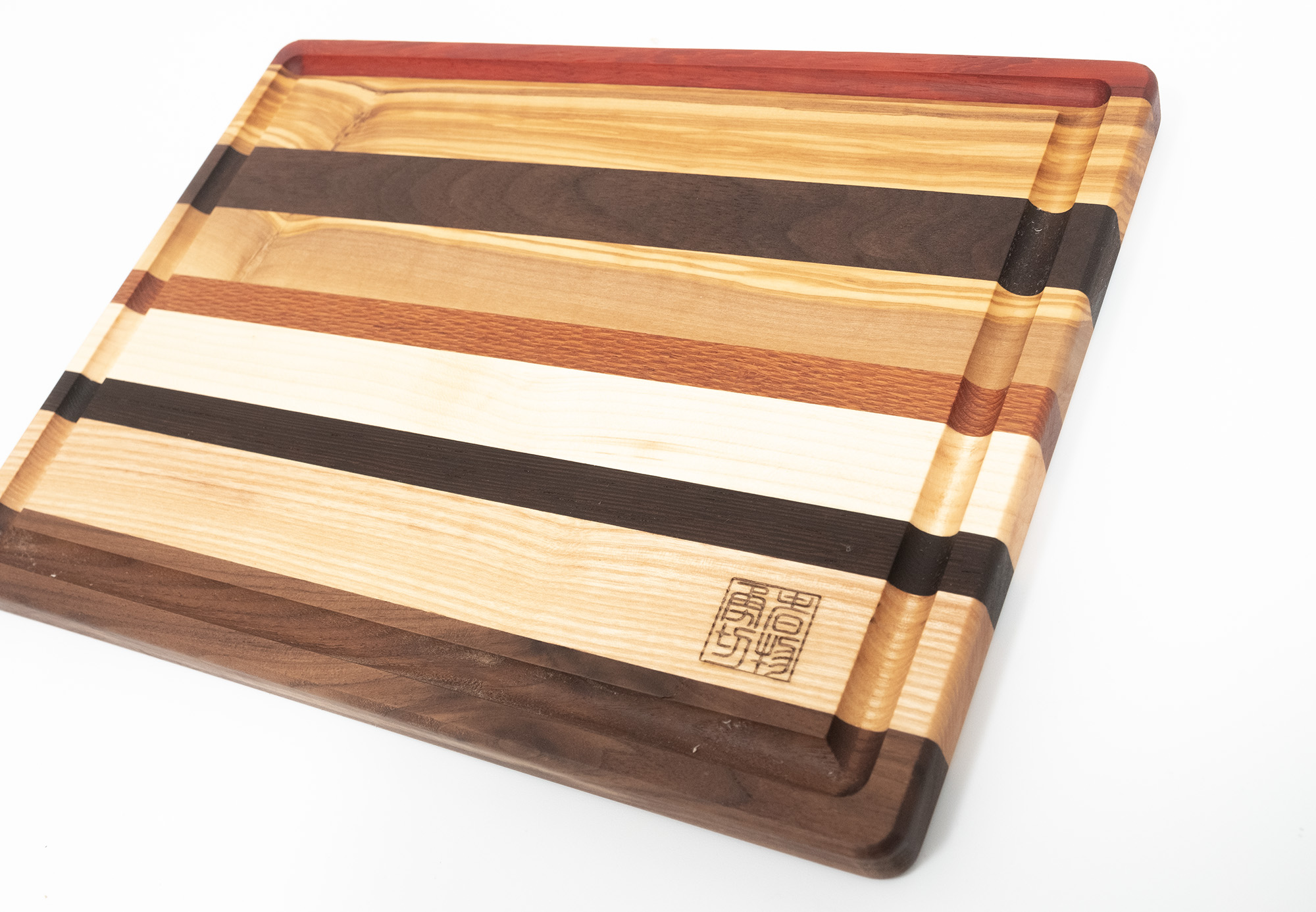 Unique cutting board (handmade), Walnut, ash, maple, wenge, lacewood, padouk, olive wood
