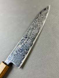 Kagemitsu 竜巻 Tatsumaki x Tsunehisa, Gyuto 210  mm (chef's knife), AUS10 damascus -Oak-