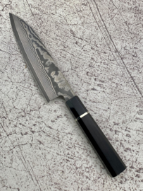 Okeya Kagerou Santoku Suminagashi, Ebbenhout octagonaal heft  -165 mm-