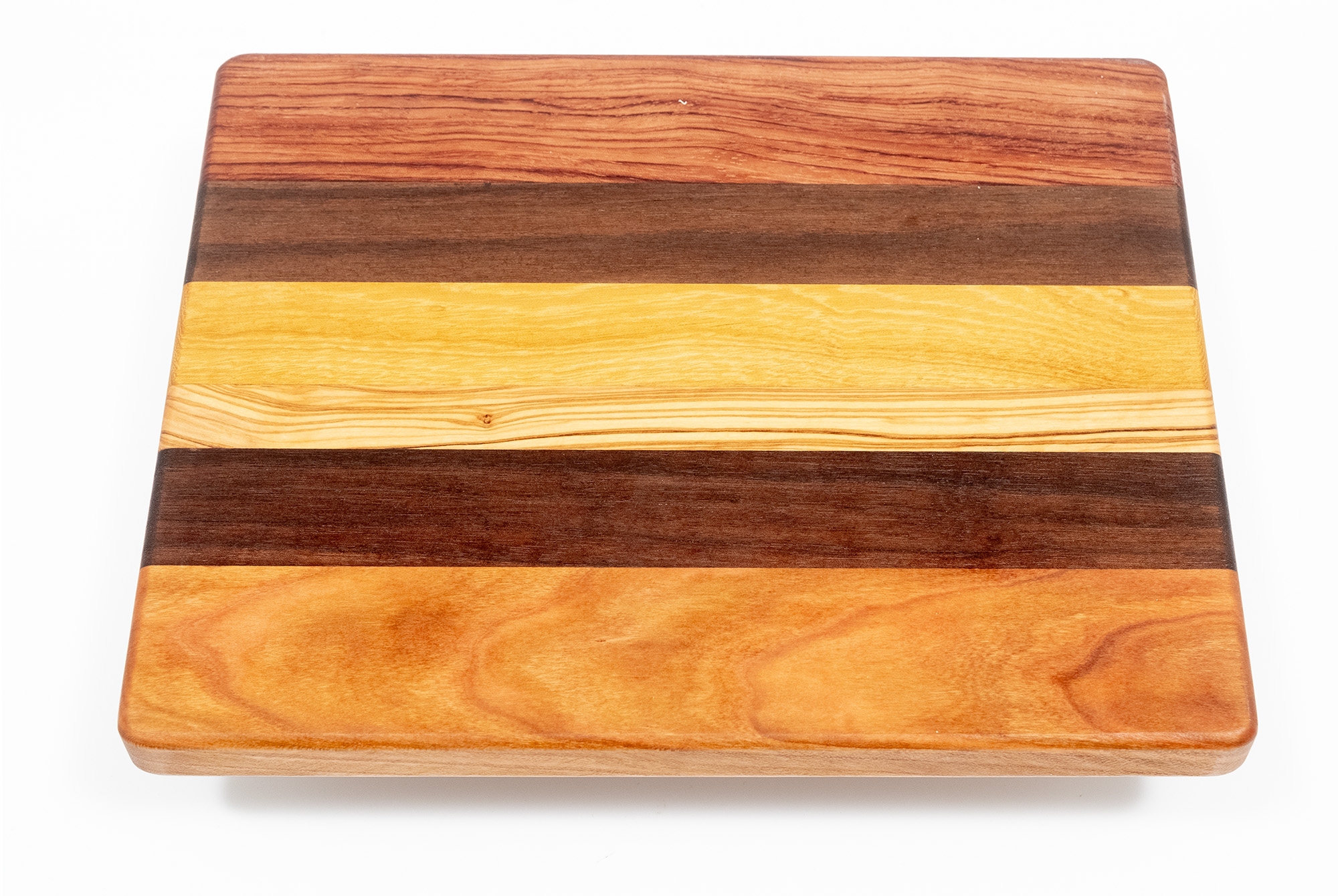 Unique cutting board (handmade), Bubinga, cherry, walnut, iroko, olive