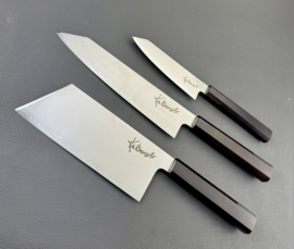Katsumoto 間ノ岳 Ainodake AUS-8, giftset with 3 knives