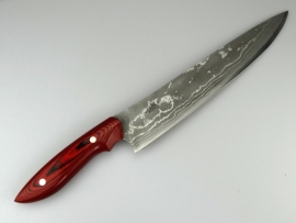 Nomura Gyuto (chefsmes), 240 mm - Rood Micarta -