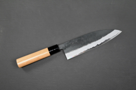 Hinokuni Shirogami #1 Santoku kuroichi Sanmai, Kersenhout, -180 mm-