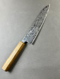Kagemitsu 竜巻 Tatsumaki x Tsunehisa, Gyuto 210  mm (chef's knife), AUS10 damascus -Oak-