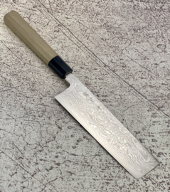 Konosuke Suminagashi VG-10 Wa-Nakiri (groentemes), 180 mm - Octagonaal Honokihout - Saya