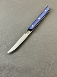 Kagemitsu Gyuniku steak knife 80 mm, Damascus AUS10 core - Blue Pakkawood-