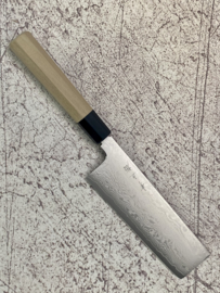 Konosuke Suminagashi VG-10 Wa-Nakiri (groentemes), 180 mm - Octagonaal Honokihout - Saya