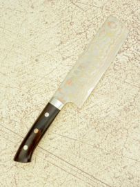 Takeshi Saji Rainbow Damascus Nakiri (groentemes), 180 mm