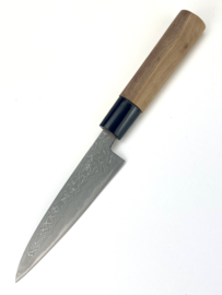 Tosa Matsunaga Aogami damascus petty (office knife), 120 mm