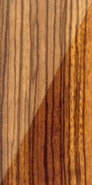 Zebrano hout (Zebra Wood), - recht -
