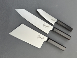 Katsumoto 間ノ岳 Ainodake AUS-8, giftset with 3 knives