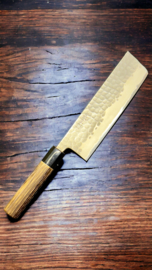 Chozaburo x Wakui Kuroichi Hammered Nakiri (vegetable knife), 165 mm