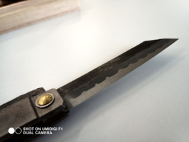 Osamu Tomita Higo Naifu Rentetsu, hammer forged, black blade
