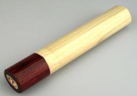 Traditional D-shaped Honoki handle- Red Pakka - (size L)