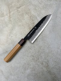 Kagemitsu ミノガワ Minogawa Tsuchime, Santoku 165 mm (universeel mes), Aogami Super Kurohada Staal