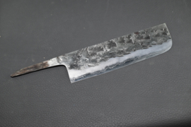 Sumio Kawamura, Nakiri (vegetable knife), 165 mm, Sanmai, Shirogami #1 core, -non-stainless cladding - sharpened.