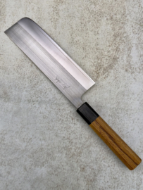 Fukushima 耐久性 Taikyū-sei, SRS13 stainless, Nakiri (Vegetable knife), 165mm, Oak handle