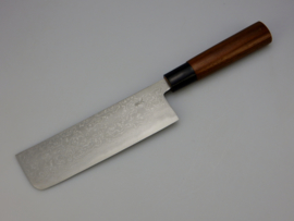 Tosa Matsunaga Aogami damascus Nakiri Jigata (vegetable knife), 165 mm