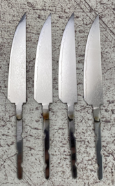 Set of 4, Seikaku 中国語  Chūgokugo steak knives 125 mm, Damascus VG-10 core -sharpened-