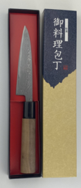 Tosa Matsunaga Aogami damascus petty (office knife), 120 mm