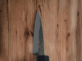 Yosimitu Kajiya Shirogami Mame kuroishi (petty/office knife), 90 mm -with heel-