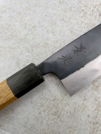 Fukushima 暗い Kurai Kuroichi, Aogami #2, Santoku (Universal knife) 165 mm, oak handle