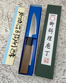 Kikuichi Ginsan #3 Petty Sanmai, Walnoot octagonaal heft  -80 mm-