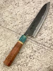 CUSTOM Kagemitsu Amefuri Kurouchi Aogami #1 Gyuto (chef's knife), 180 mm