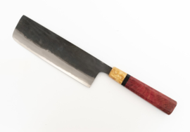 CUSTOM Kagemitsu Amefuri Kurouchi Aogami nakiri ( vegetable knife), 180  mm