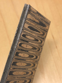 Blank damaststaal met VG10 kern "ladder" patroon, roestbestendig (220*30*3 mm)