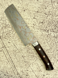 Takeshi Saji Rainbow Damascus Nakiri (groentemes), 165 mm