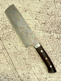 Takeshi Saji Rainbow Damascus Nakiri (vegetable knife), 180 mm