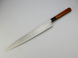 Tosa Matsunaga Aogami damascus Sujihiki (trancheermes), 300 mm