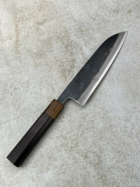 CUSTOM Kagemitsu Amefuri Kurouchi Aogami #1 santoku (universeel mes), 180 mm