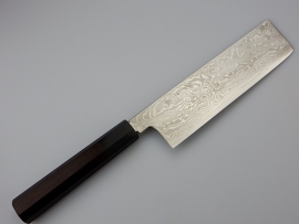 Konosuke Suminagashi VG-10 Wa-Nakiri (groentemes), 180 mm - Octagonaal Rozenhout -