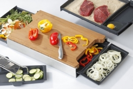 Schneidbox Multi-Function Cutting Board - Bamboo - Shelf Only!