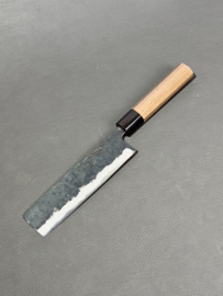 Yosimitu Kajiya Shirogami Nakiri kuroishi (groentemes), 160 mm - met hiel-