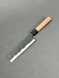 Yosimitu Kajiya Shirogami Nakiri kuroishi (vegetable knife), 160 mm - with heel -