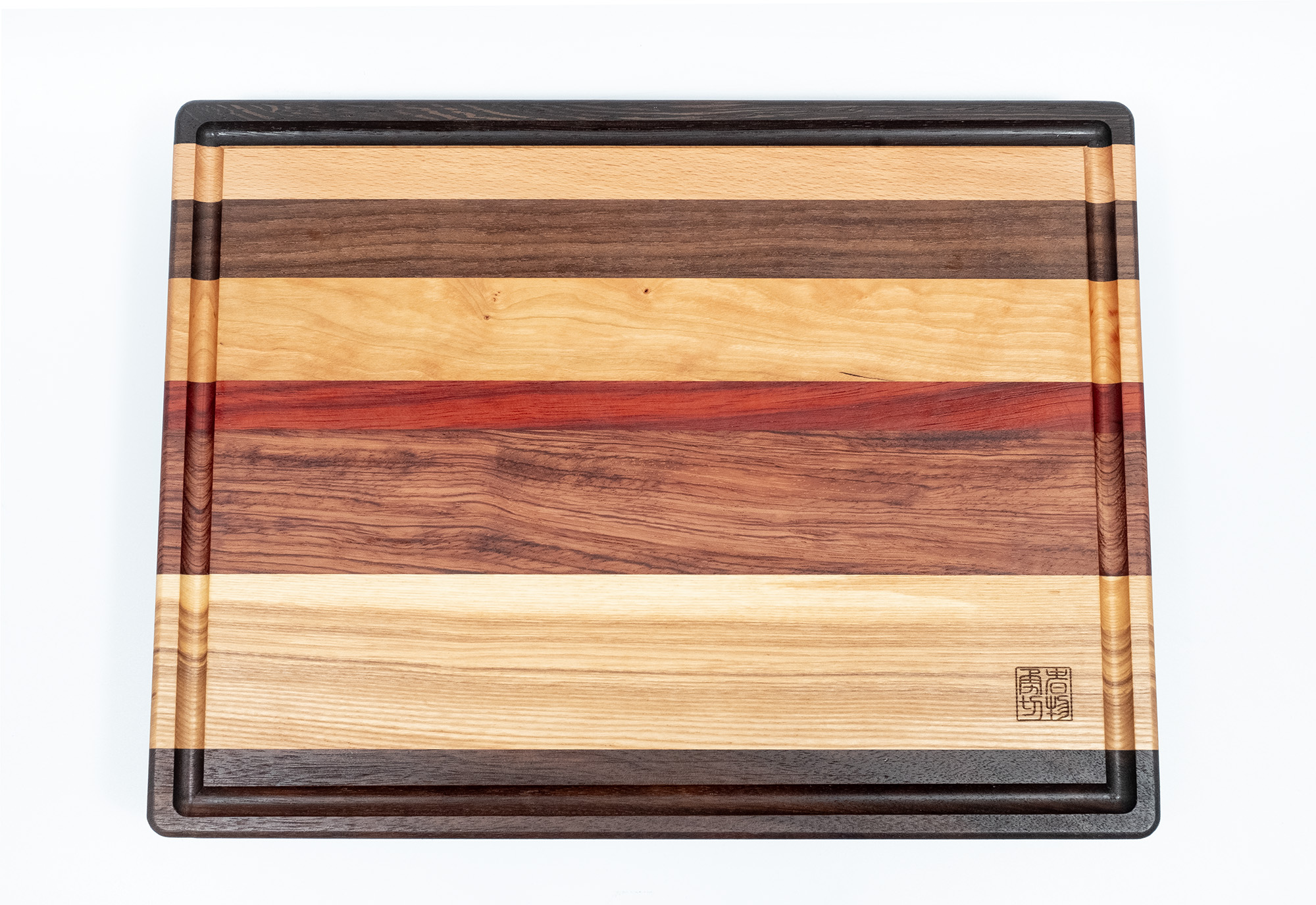 Unique cutting board (handmade), Walnut, ash, bubinga, padouk, cherry, beech, wenge
